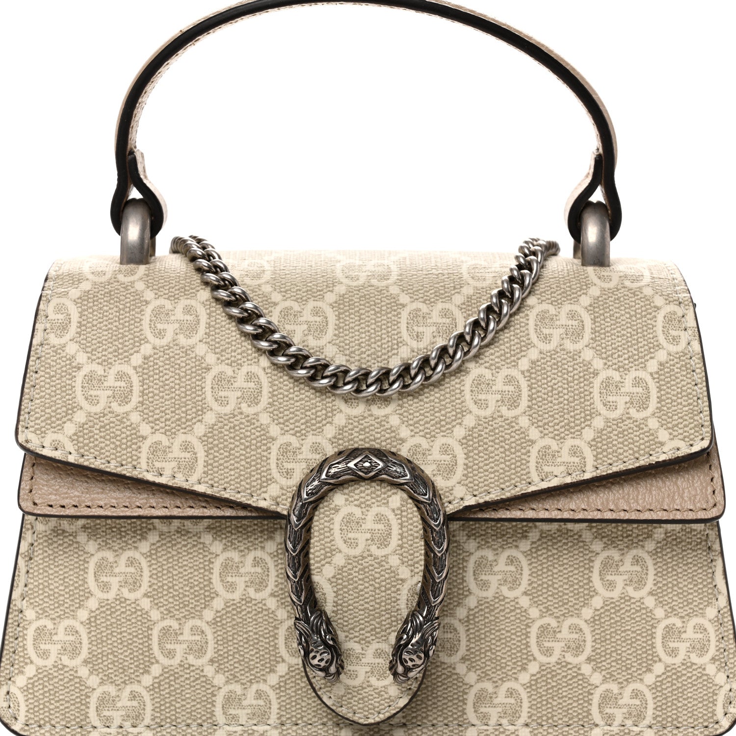 Gucci GG Supreme Monogram Mini Dionysus Top Handle Bag Beige Mystic White Oatmeal 8 of 10