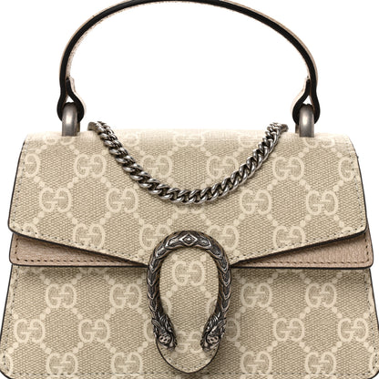 Gucci GG Supreme Monogram Mini Dionysus Top Handle Bag Beige Mystic White Oatmeal 8 of 10