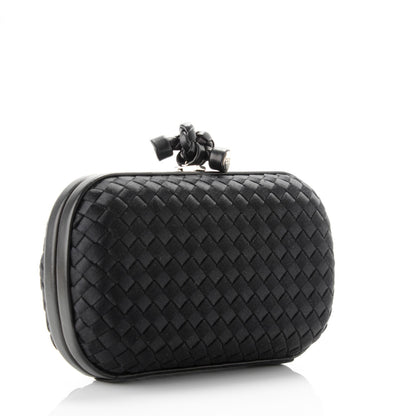 Bottega Veneta Satin Intreccio Impero Knot Clutch Black 3 of 6
