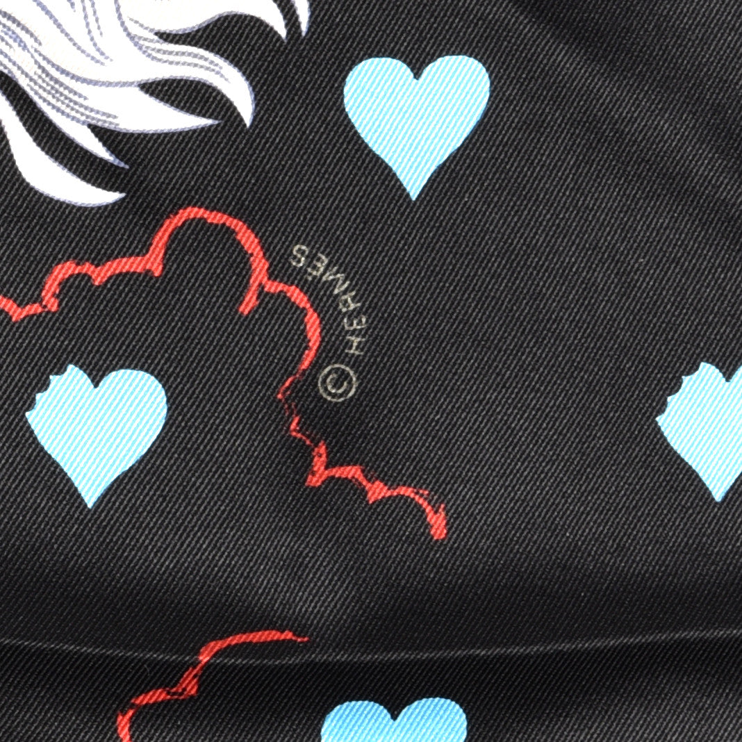 Hermes Silk Tea Time Scarf 70 Black 5 of 6