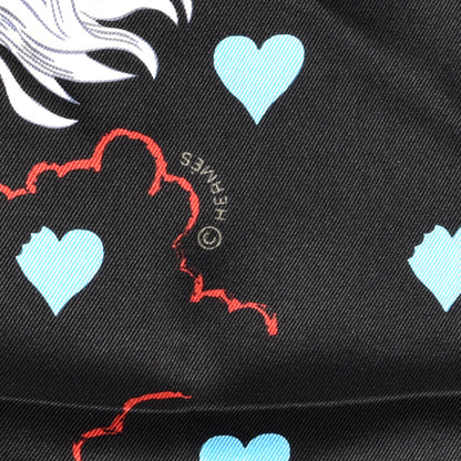 Hermes Silk Tea Time Scarf 70 Black 5 of 6