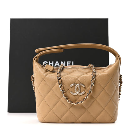 Chanel Caviar Quilted Chain Hobo Dark Beige 21 of 21