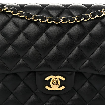 Chanel Lambskin Quilted Medium Double Flap Black 8 of 10