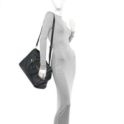Prada Vitello Daino Shopping Satchel Black 2 of 13