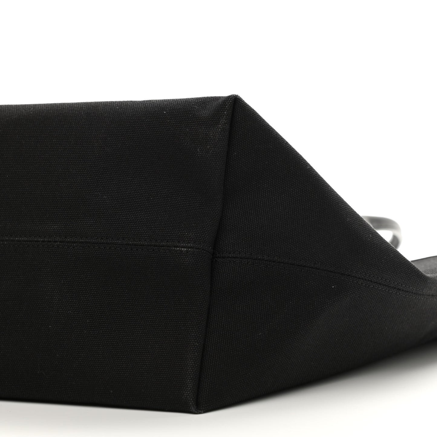Cotton Canvas Calfskin Cities Paris Jumbo Small Tote Bag Black White
