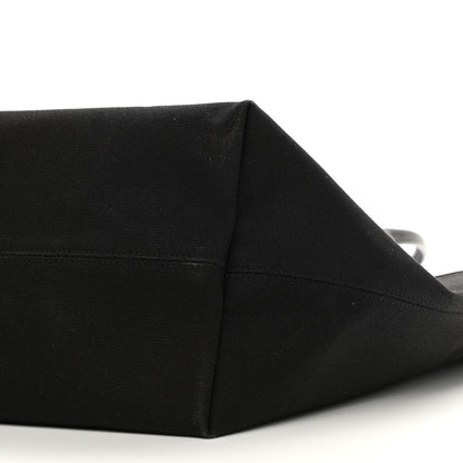 Balenciaga Cotton Canvas Calfskin Cities Paris Jumbo Small Tote Bag Black White 10 of 10