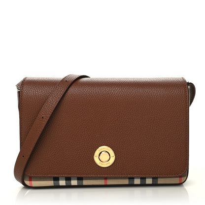 Burberry Calfskin Vintage Check New Hampshire Bag Archive Beige Tan 1 of 9