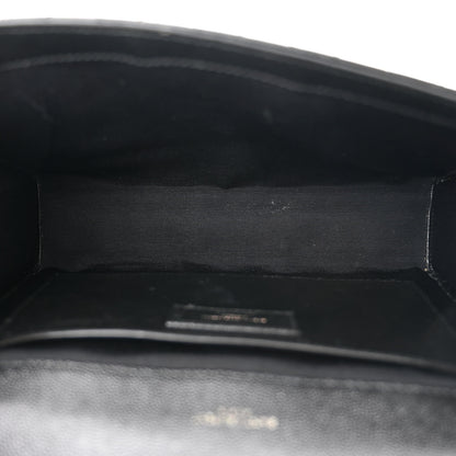 Saint Laurent Grain De Poudre Textured Mixed Matelasse Triquilt Medium Monogram Monochrome Satchel Black 5 of 9