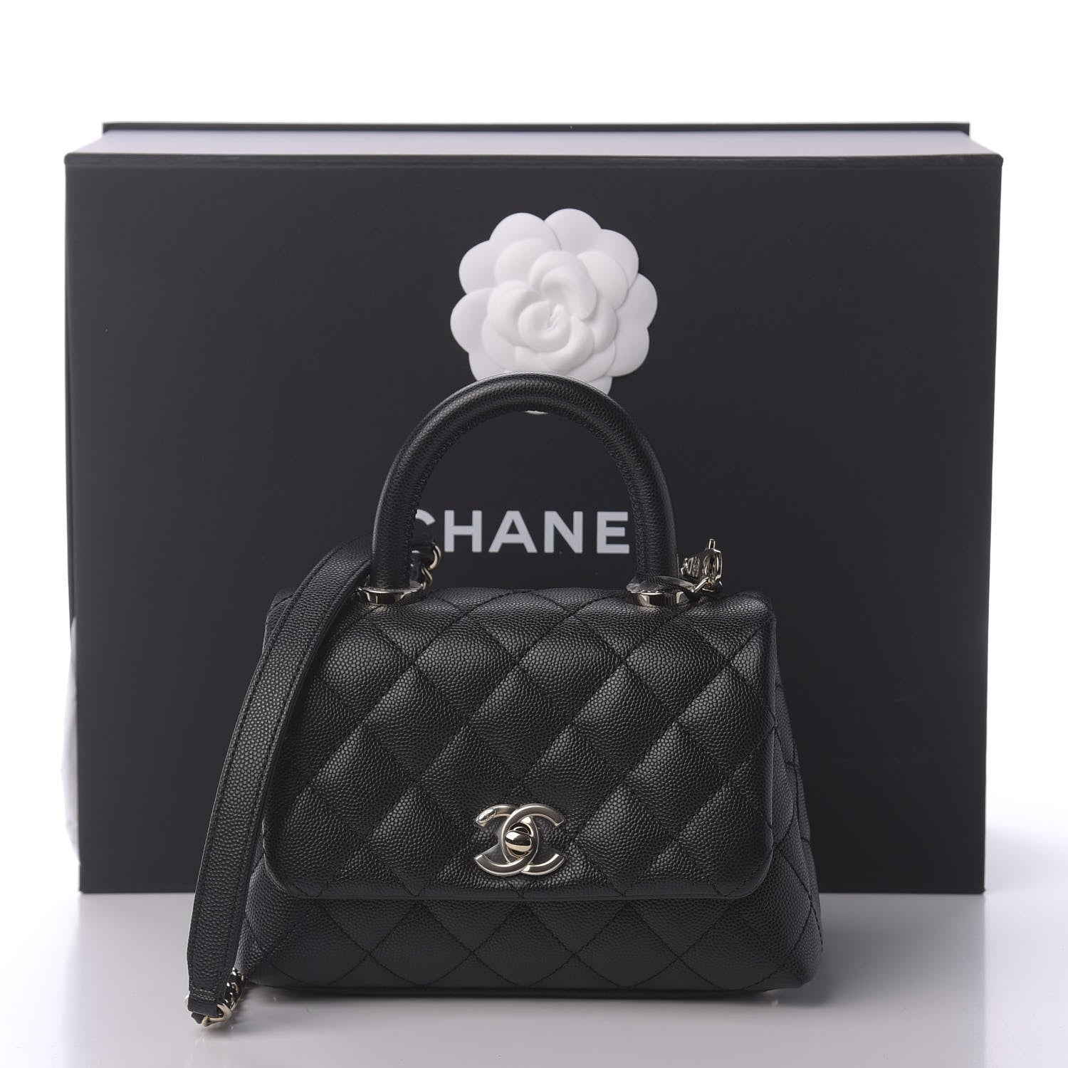 Chanel Caviar Quilted Extra Mini Coco Handle Flap Black 11 of 11
