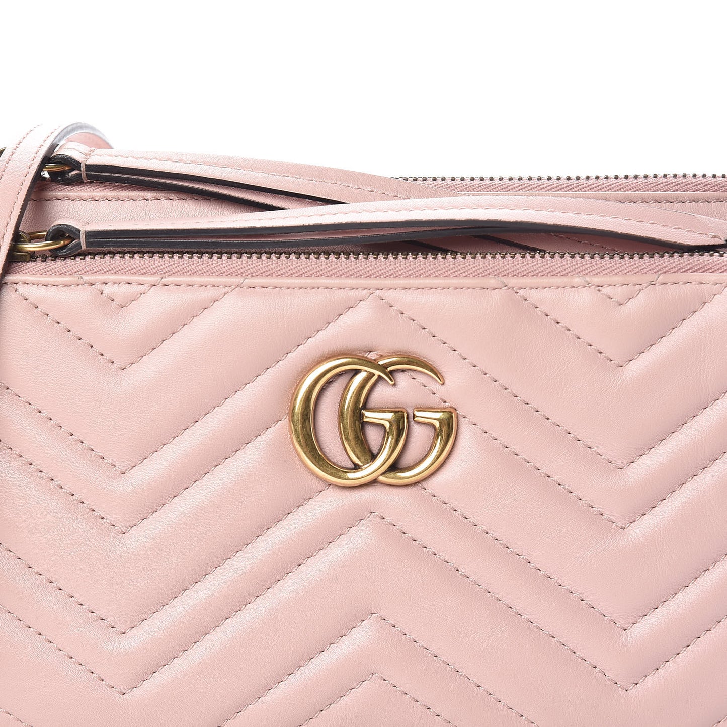 Calfskin Matelasse Small GG Marmont Double Zip Shoulder Bag Perfect Pink