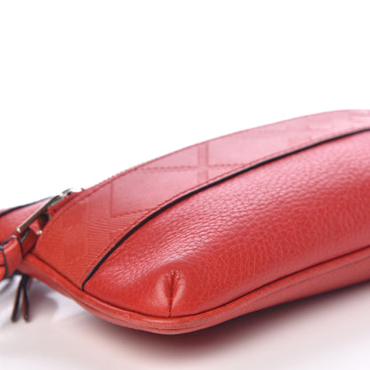 Burberry Grainy Calfskin Check Embossed Wristlet Military Red 11 of 16
