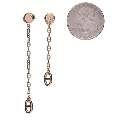 Hermes 18K Rose Gold Diamond TPM Farandole Drop Earrings 2 of 5