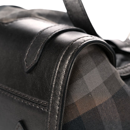 Burberry Shimmer Check Pilgrim Satchel Pewter 8 of 11