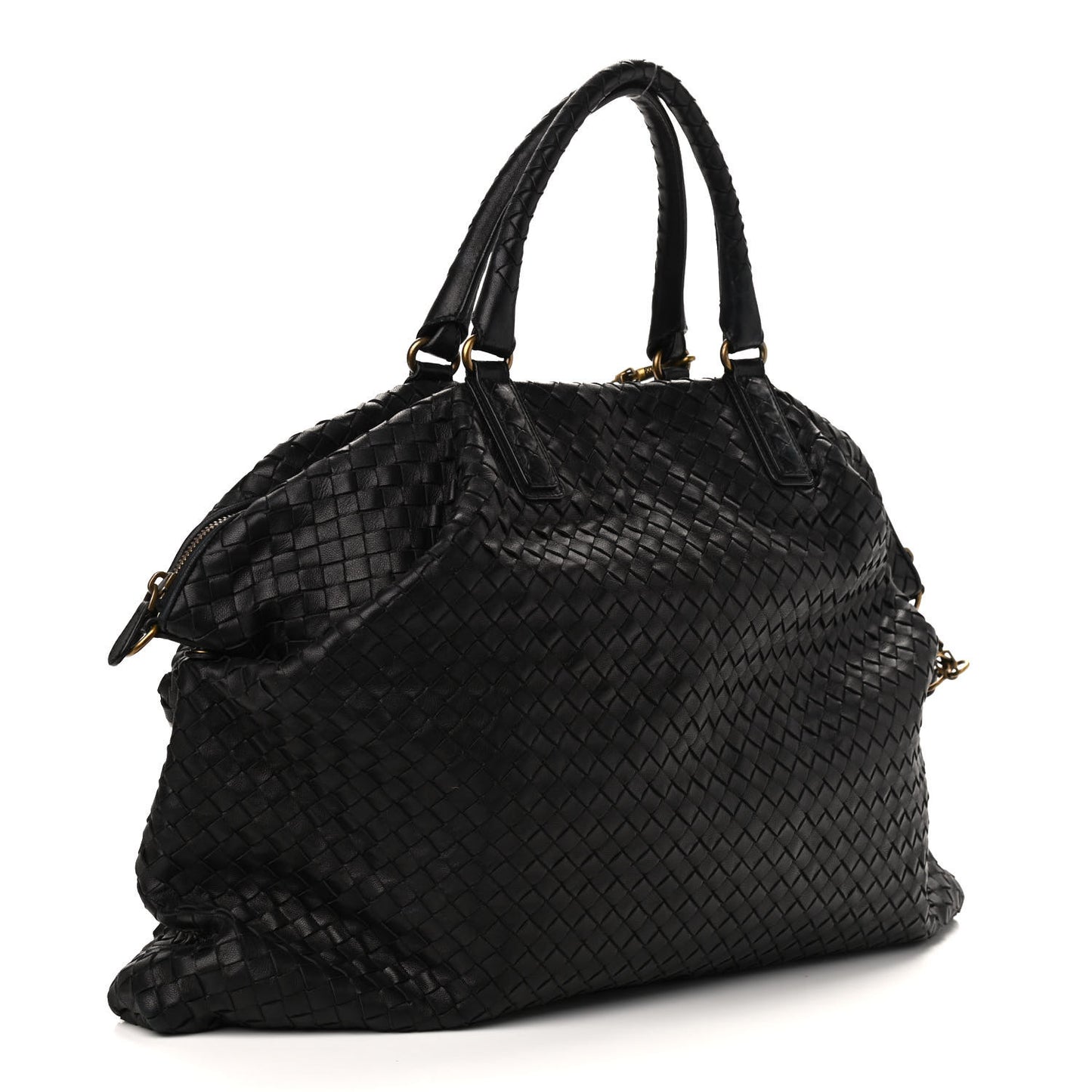 Nappa Intrecciato Maxi Convertible Tote Black