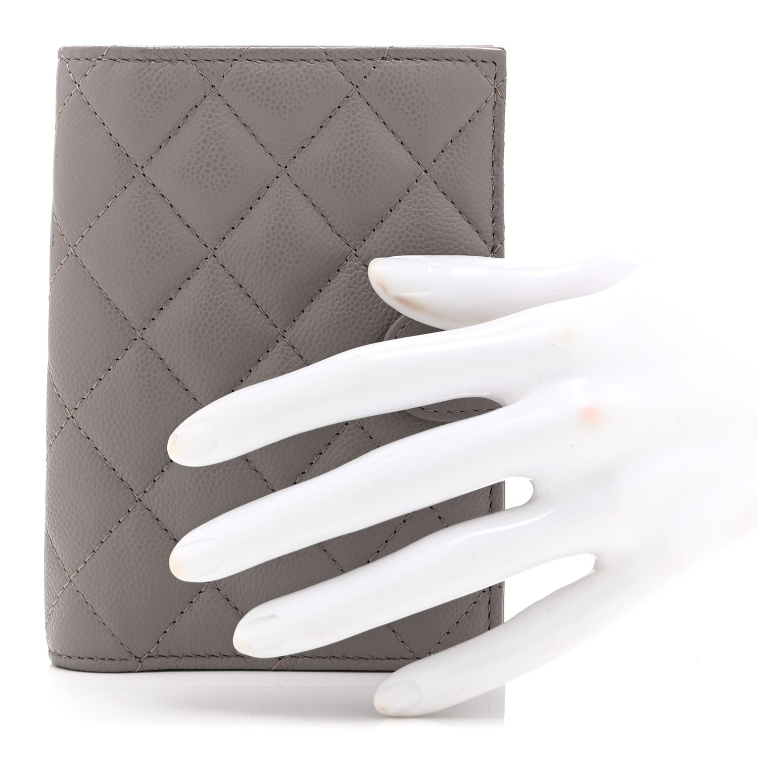 Chanel Caviar Quilted Passport Holder Grey 2 of 12