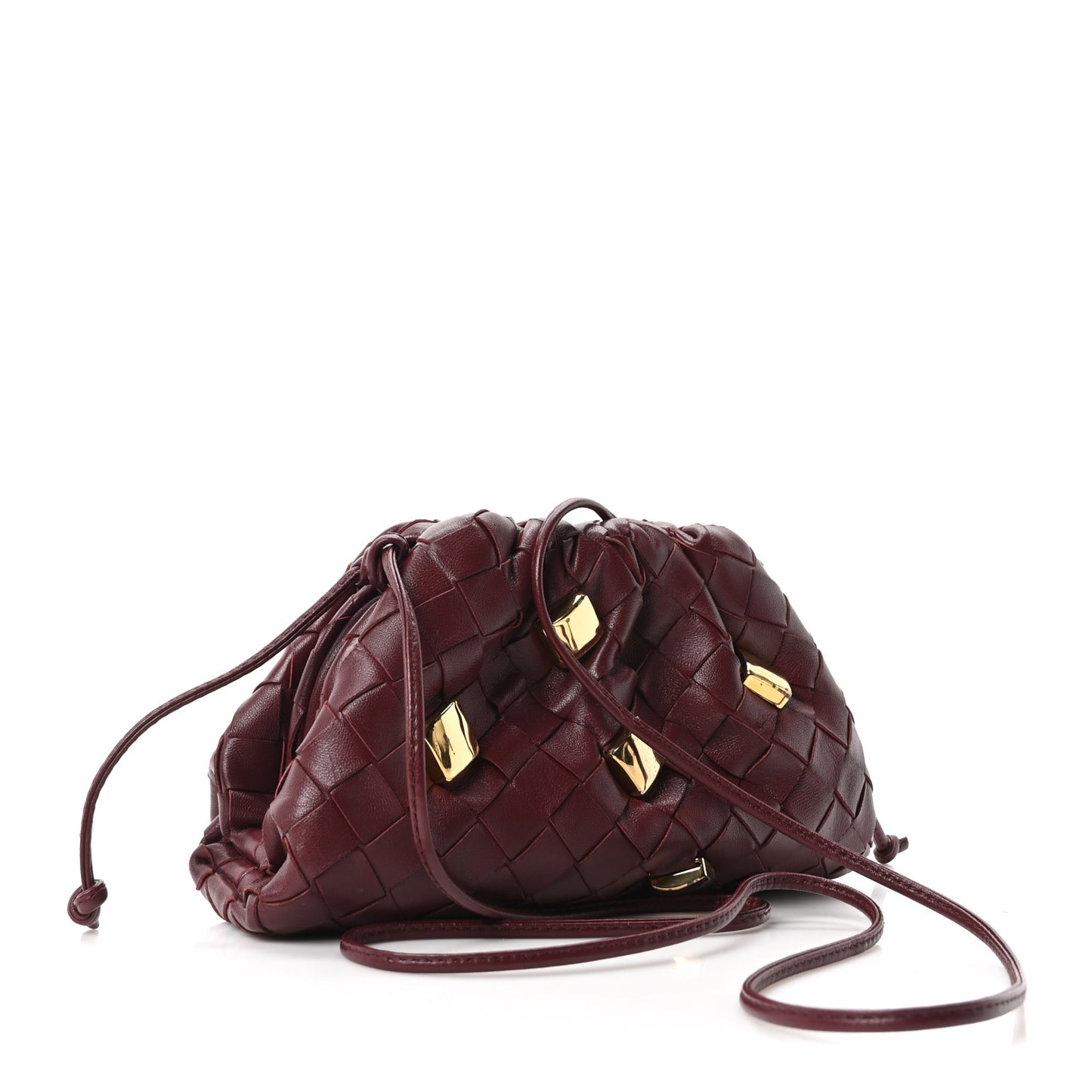 Nappa Intrecciato Studded The Mini Pouch Barolo