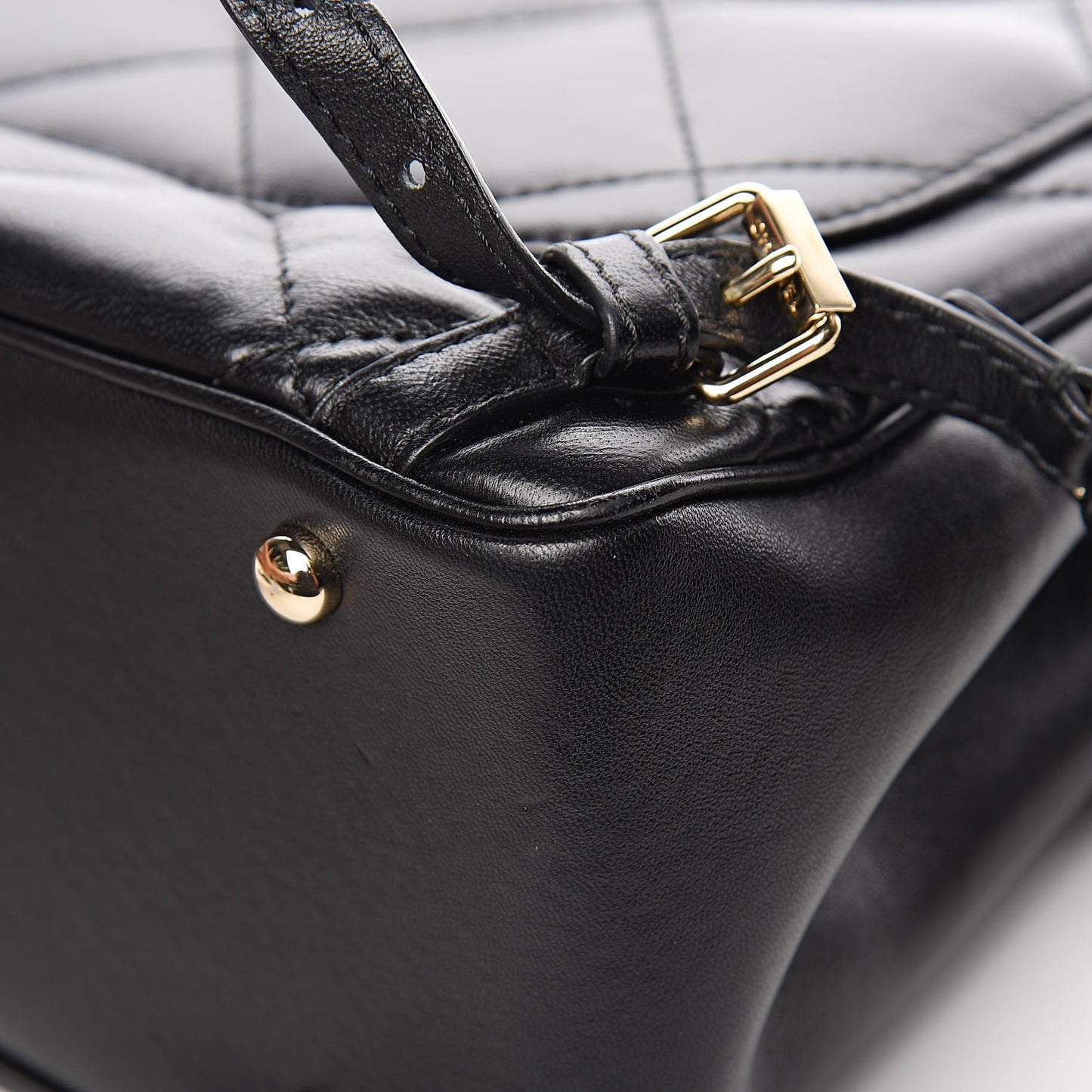 Lambskin Quilted Chain Backpack Black