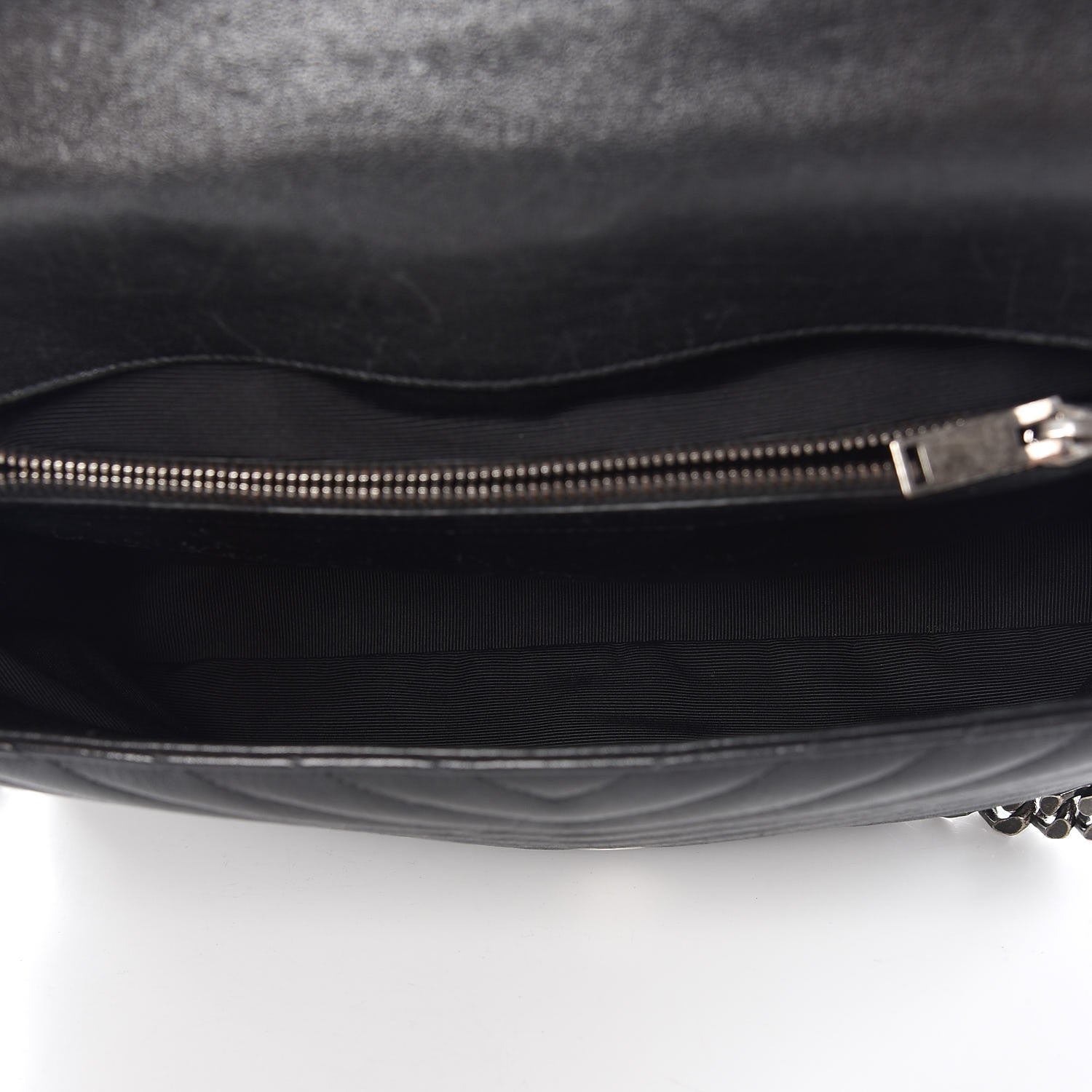 Saint Laurent Sheepskin Matelasse Chevron Monogram Large College Satchel Black 6 of 13