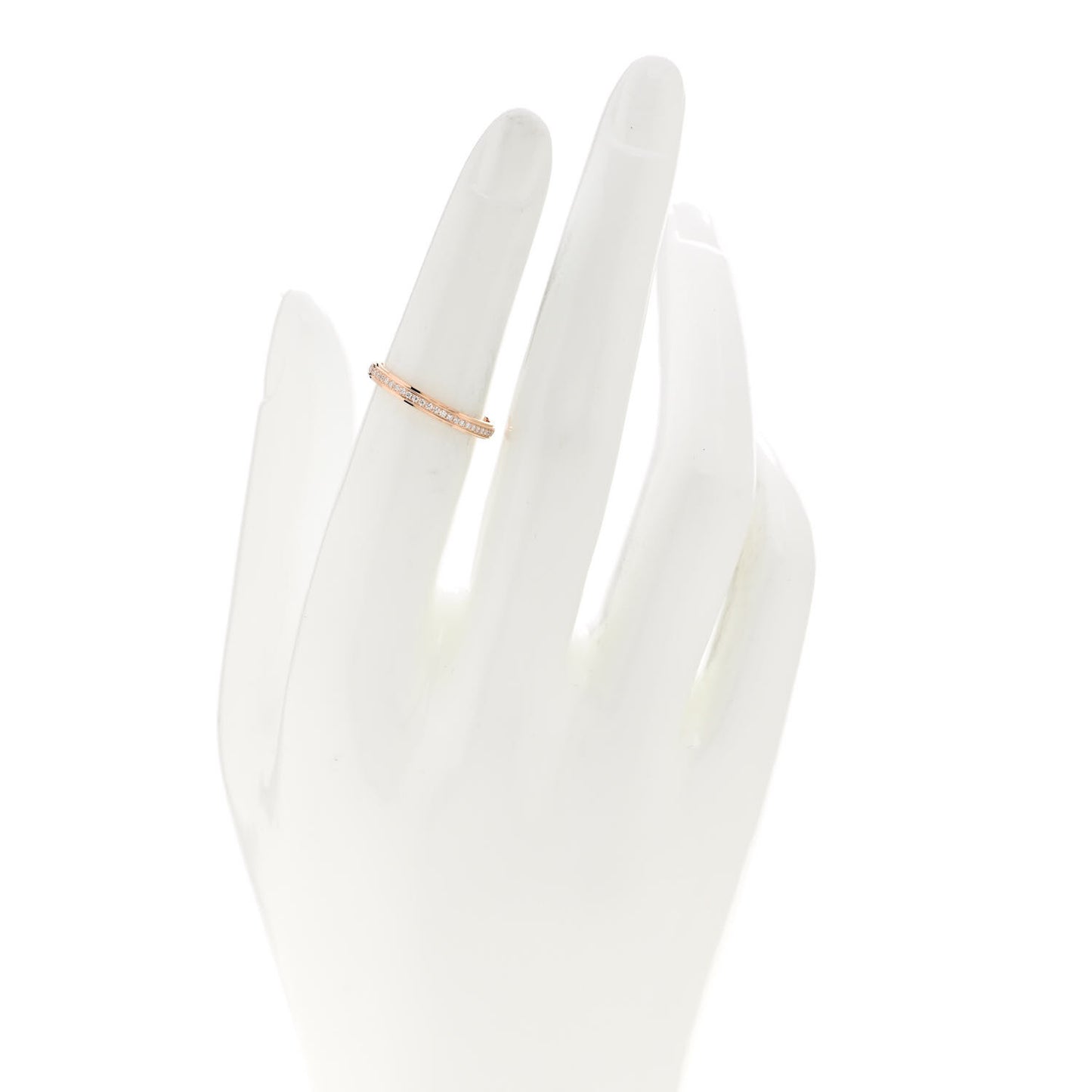 18K Pink Gold Diamond 2.3mm D'Amour Wedding Band Ring 50 5.25