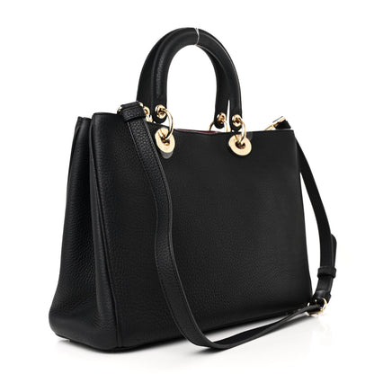 Christian Dior Bullcalf Medium Diorissimo Tote Black Rose Indien 3 of 11