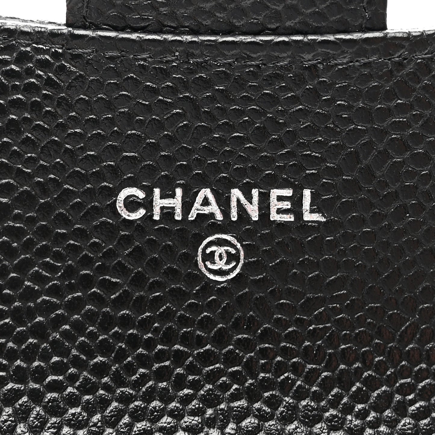 Caviar Quilted Flap Card Holder Wallet Black