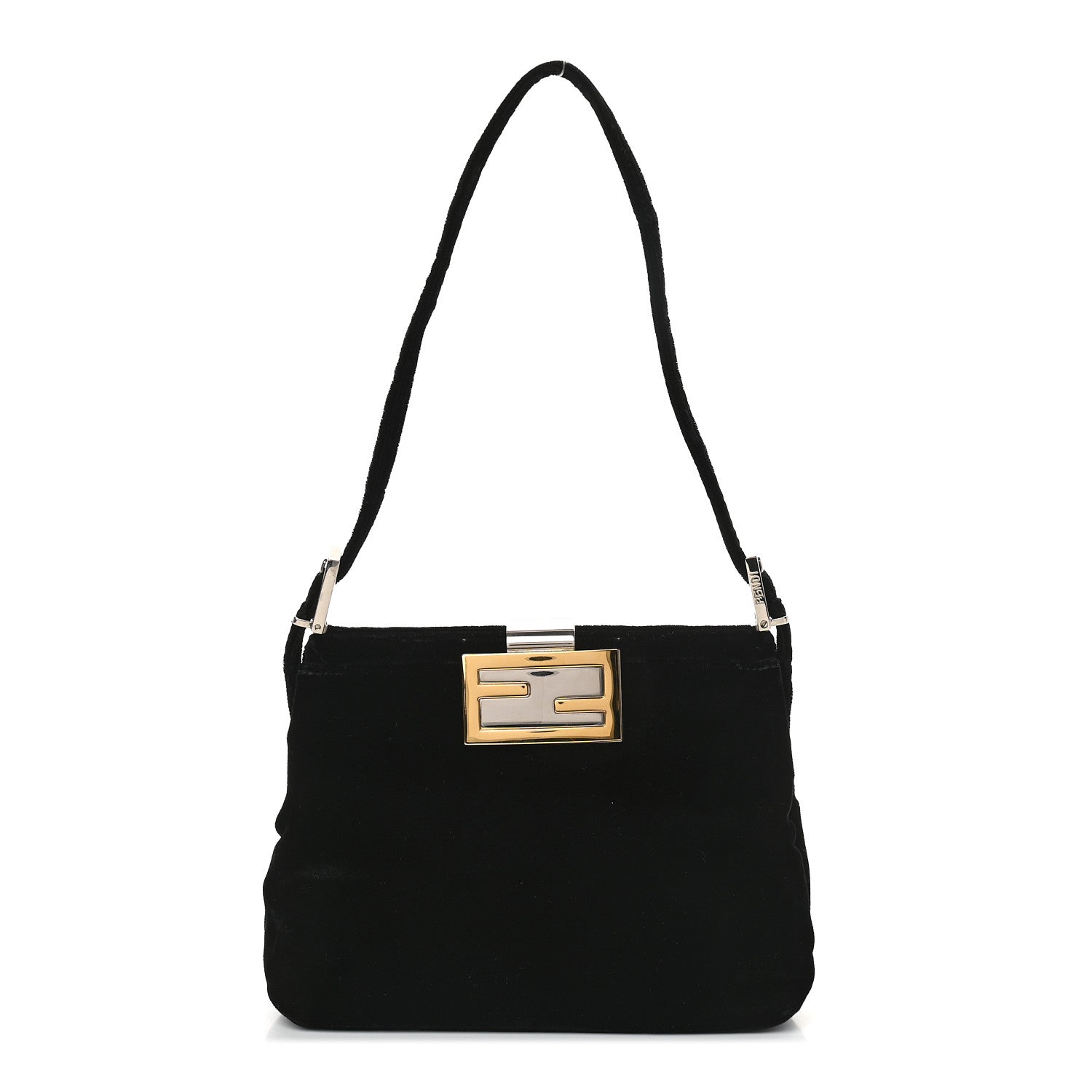 Fendi Velvet Shoulder Bag Black 1 of 8