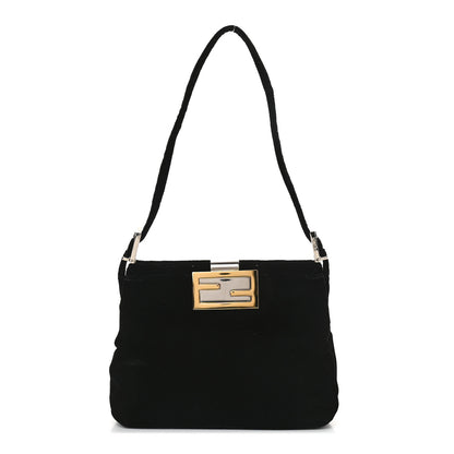 Fendi Velvet Shoulder Bag Black 1 of 8
