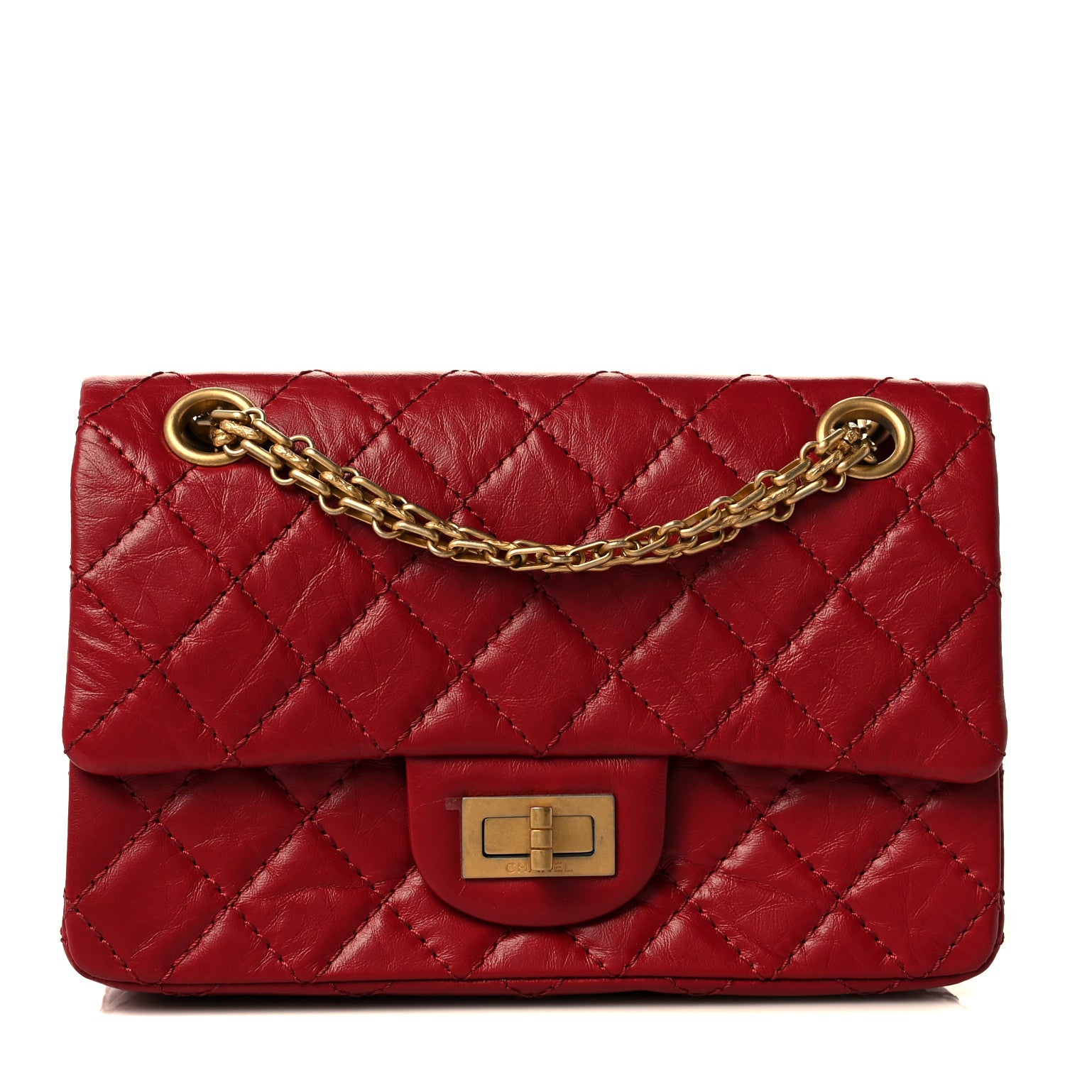Chanel Aged Calfskin Quilted 2.55 Reissue Mini Flap Red 1 of 9