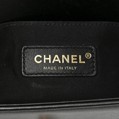 Chanel Velvet Chevron Quilted Small Boy Flap Black 6 of 11