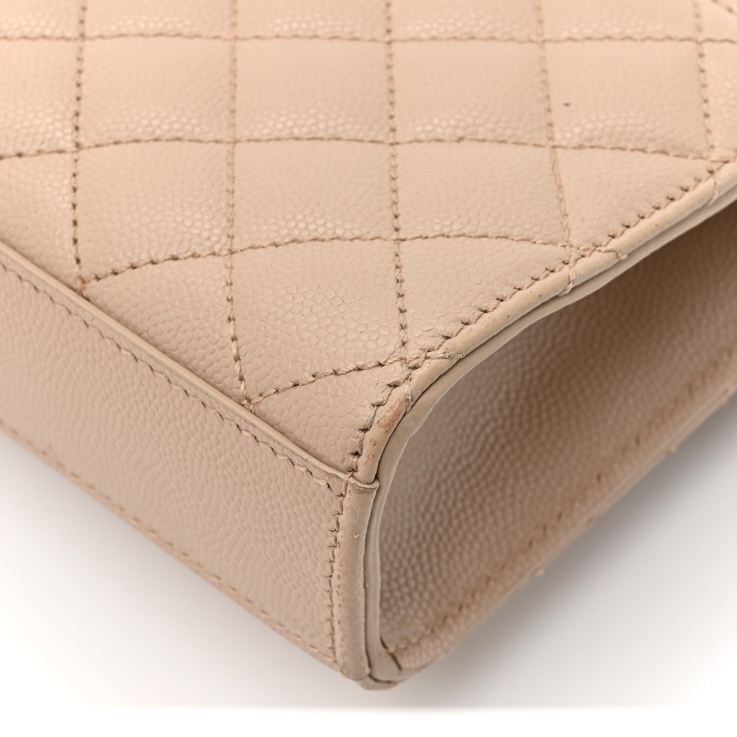 Grain De Poudre Textured Mixed Matelasse Triquilt Small Monogram Satchel Dark Beige