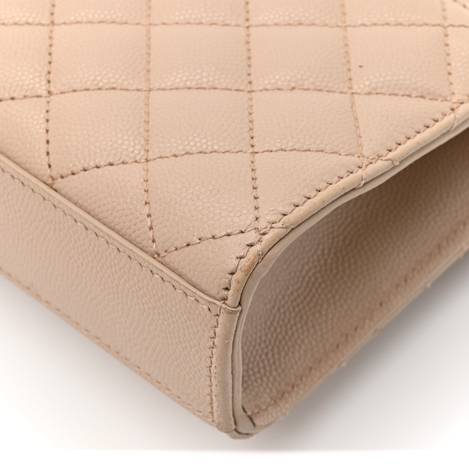 Saint Laurent Grain De Poudre Textured Mixed Matelasse Triquilt Small Monogram Satchel Dark Beige 11 of 13