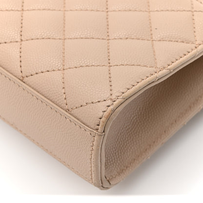 Saint Laurent Grain De Poudre Textured Mixed Matelasse Triquilt Small Monogram Satchel Dark Beige 11 of 13