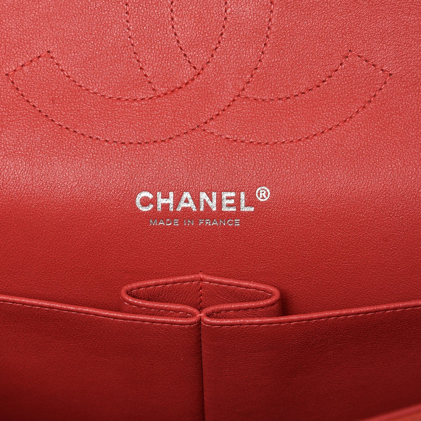 Iridescent Caviar Quilted Jumbo Double Flap Coral