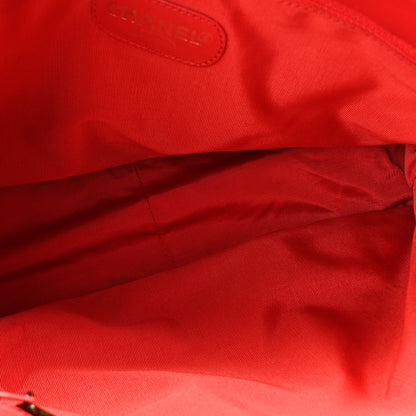 Chanel Lambskin CC Stitched Logo Tote Red 5 of 10