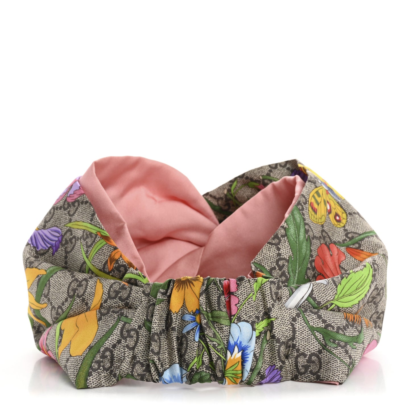 Silk Monogram Flora Print Headband M Pink