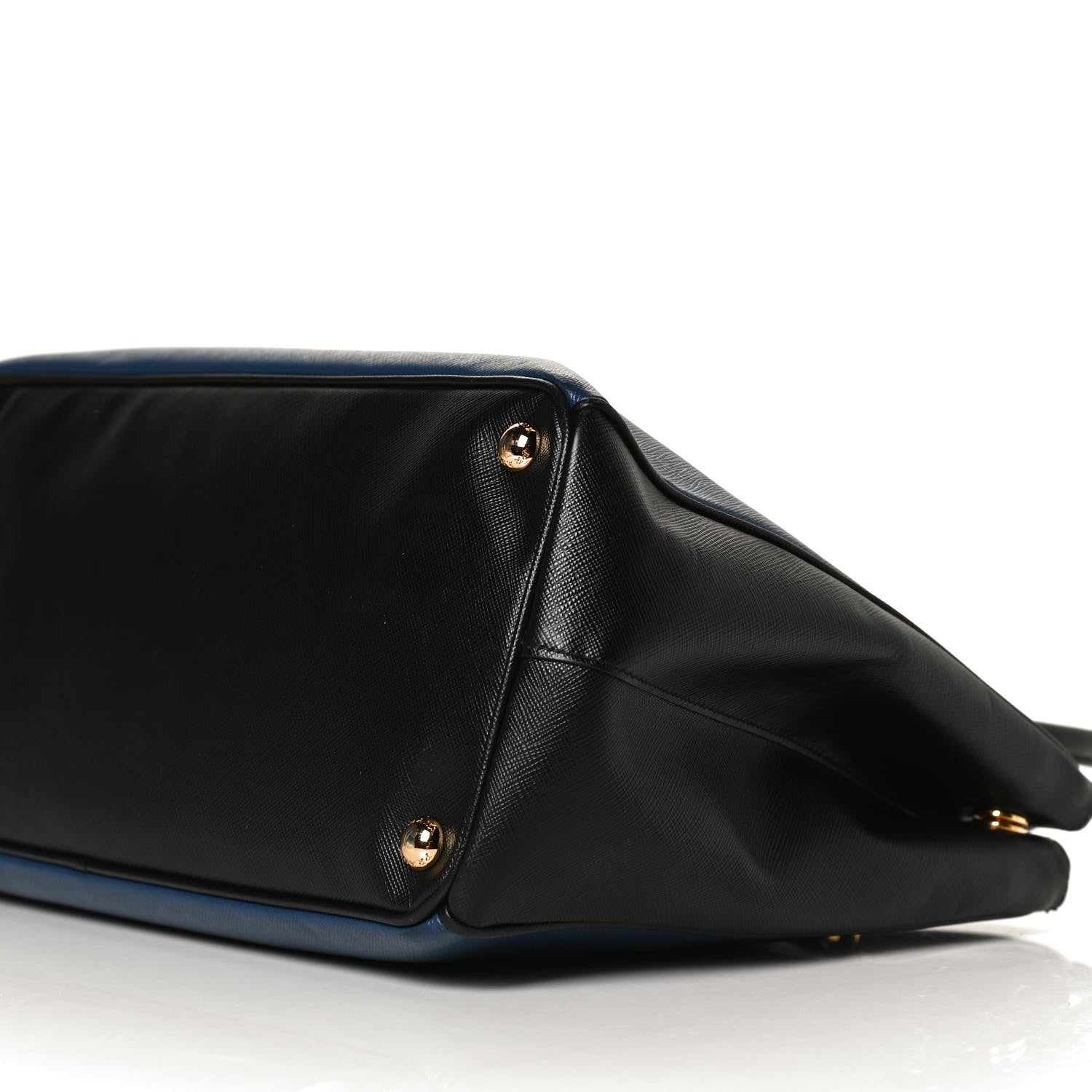Prada Saffiano Lux Bi-Color Medium Galleria Double Zip Tote Bluette Black 10 of 15