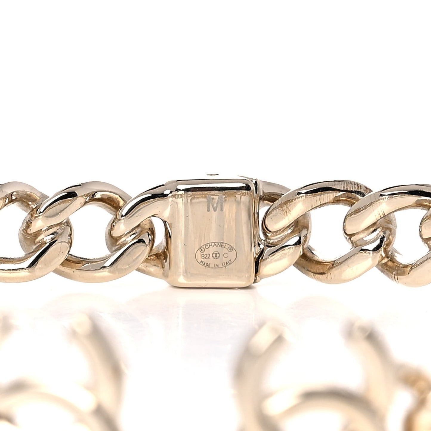 Metal CC Chain Link Choker Necklace M Gold