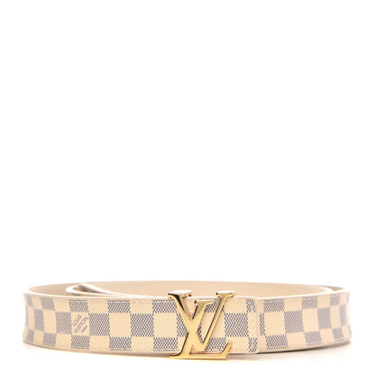 Louis Vuitton Mini Damier Azur 25mm LV Initiales Belt 90 36 1 of 6