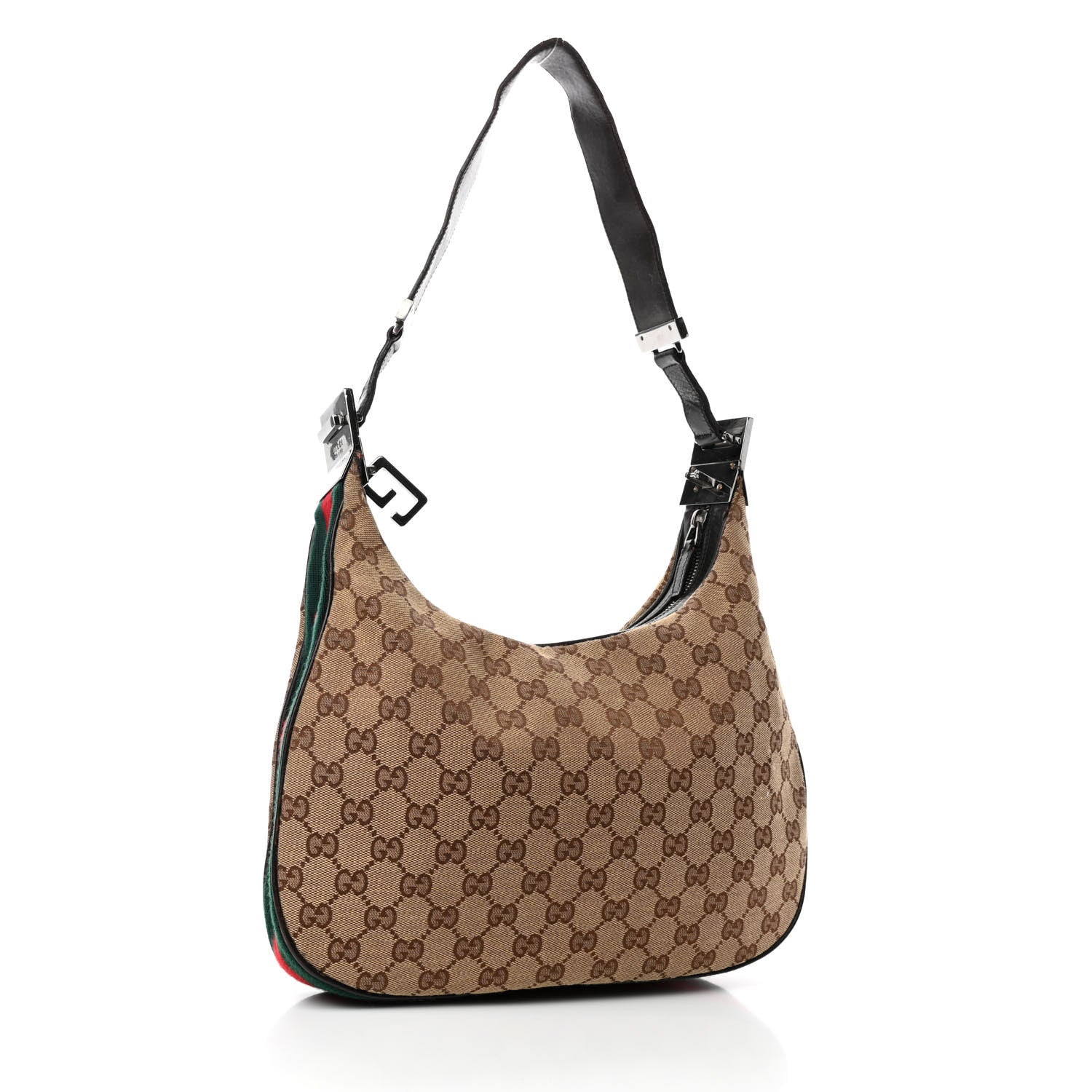Gucci Monogram Web Shoulder Bag Dark Brown 2 of 5