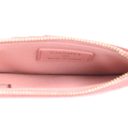 Chanel Caviar Quilted Flap Zip Card Holder Pink 5 of 8
