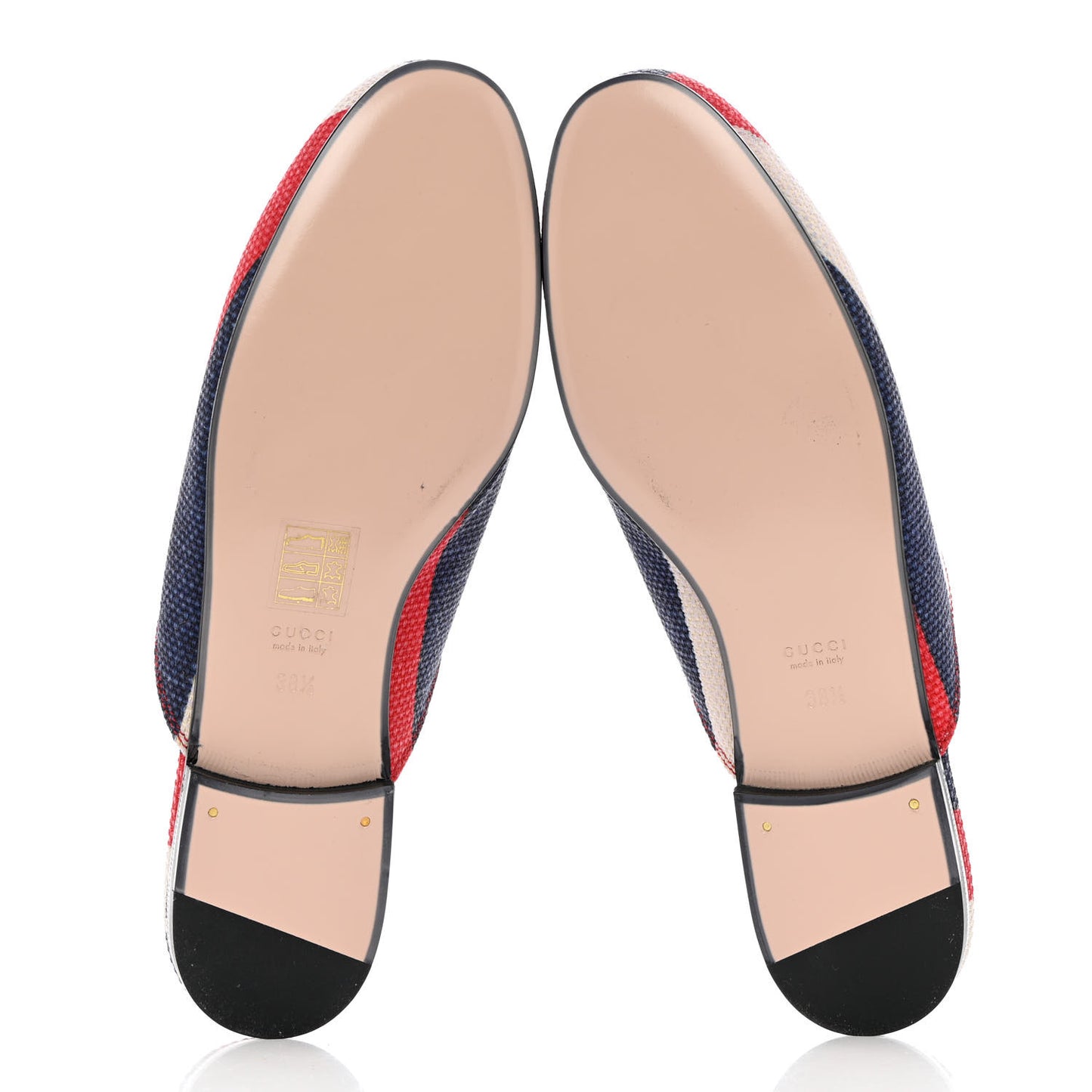 Canvas Sylvie Stripe Womens Princetown Slippers 38.5 Mystic White Hibiscus Red Maritime