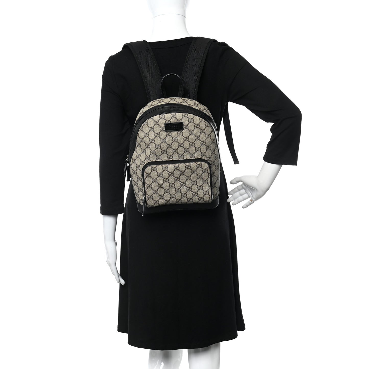 GG Supreme Monogram Small Eden Day Backpack Black