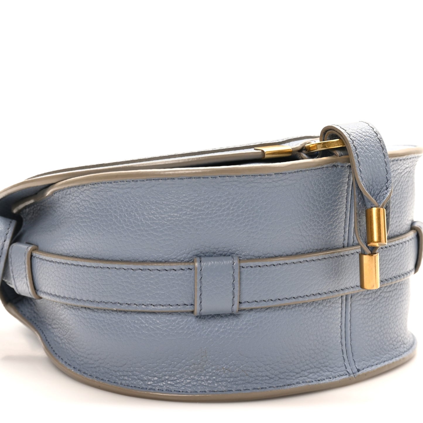 Calfskin Mini Marcie Round Crossbody Bag Cloudy Blue