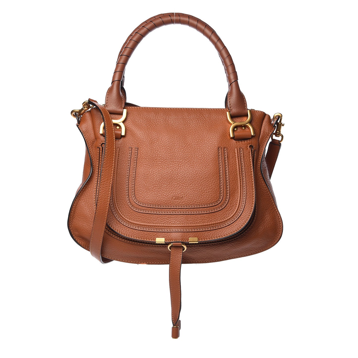 Calfskin Medium Marcie Satchel Tan