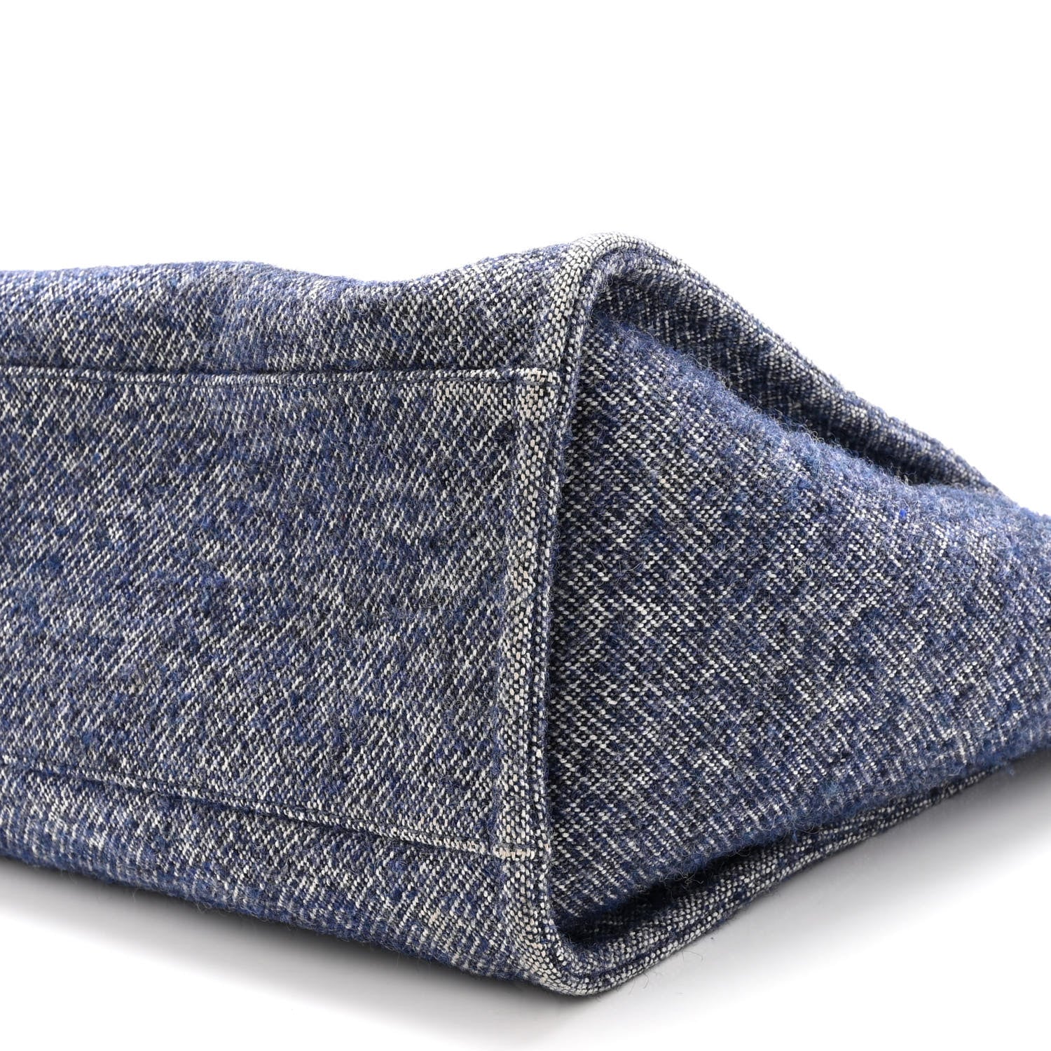 Chanel Mixed Fibers Calfskin Medium Deauville Tote Blue 9 of 11