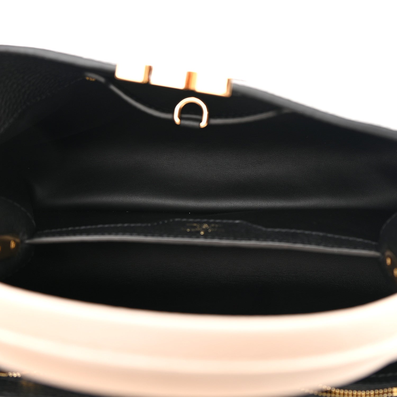Louis Vuitton Taurillon Flower Chain Capucines MM Black Galet Gray Pearly Cream 5 of 11