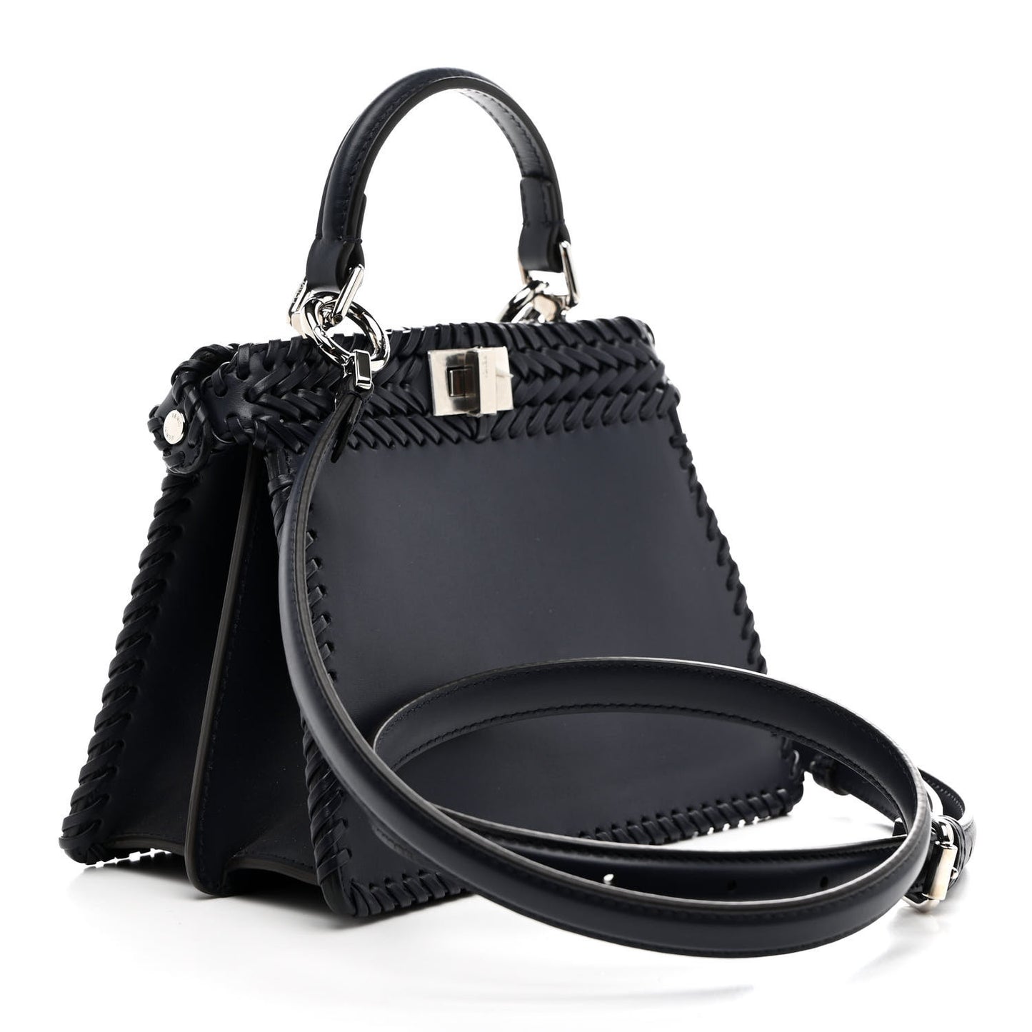 Vitello King Shiny Nappa Intreccio Petite Peekaboo I SEE U Satchel Midnight