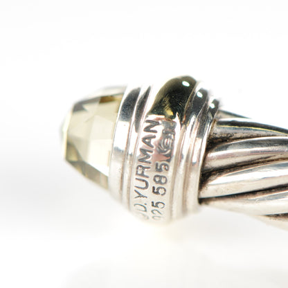 David Yurman Sterling Silver 14K Yellow Gold Lemon Citrine 7mm Cable Classics Bracelet 3 of 6