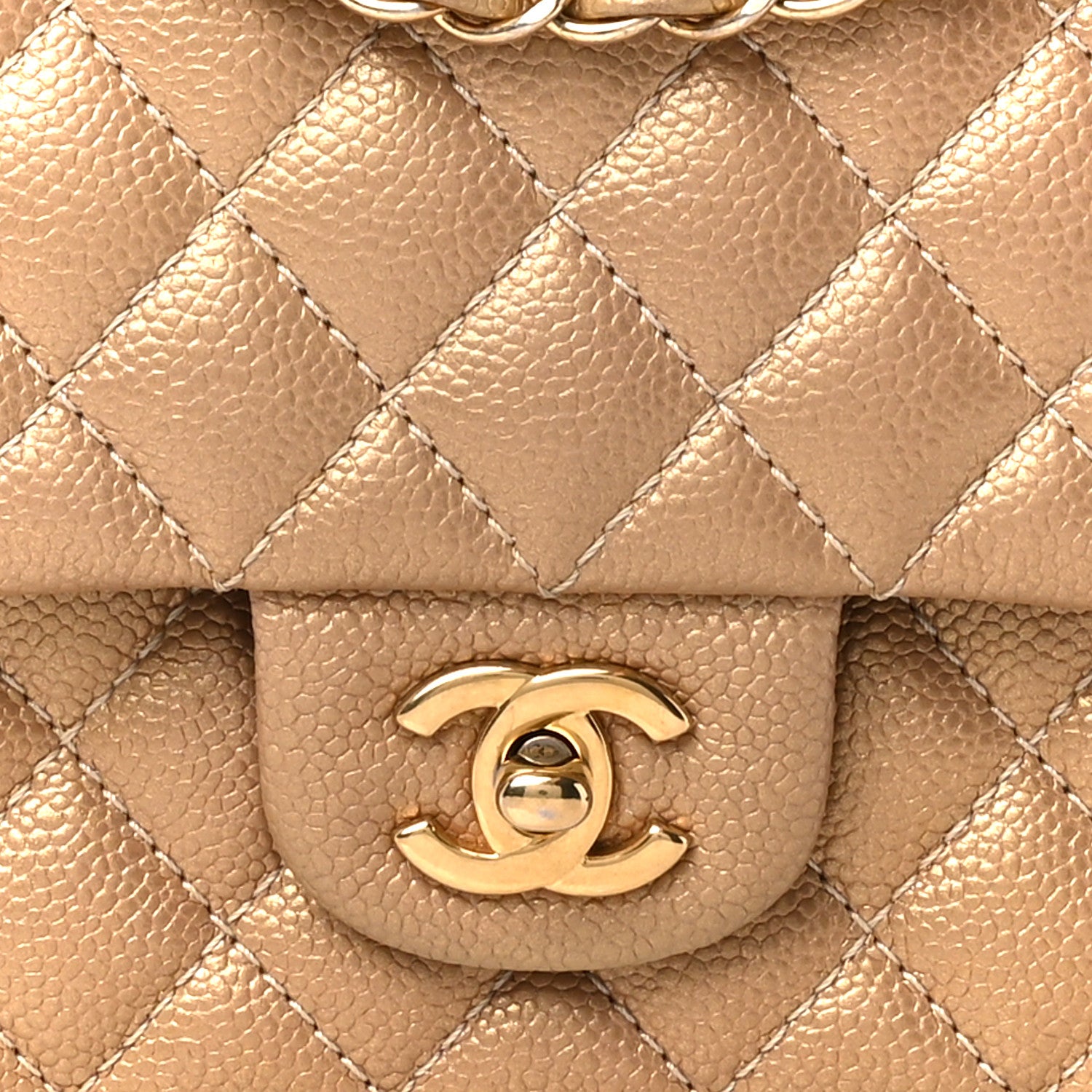 Chanel Metallic Caviar Quilted Medium Double Flap Gold 9 of 11