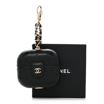 Chanel Lambskin Quilted Airpods Pro Case With Chain Black 6 of 6